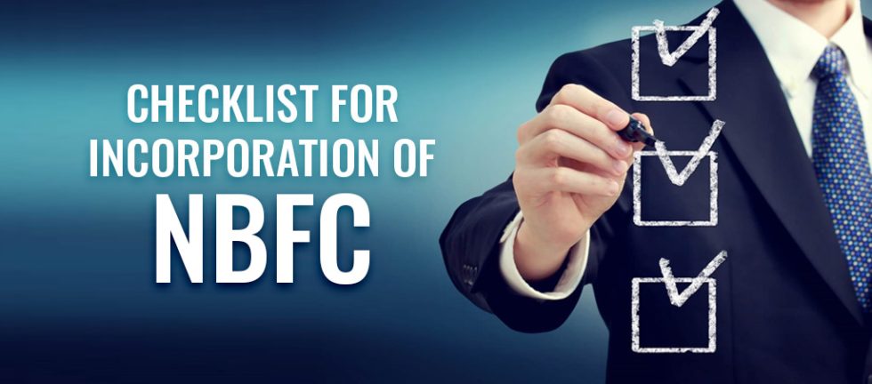 Checklist for Incorporation of NBFC