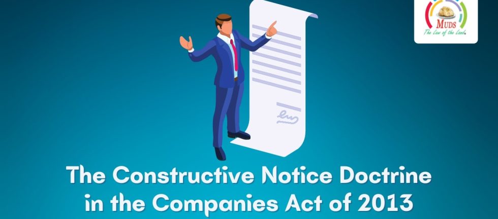 The Constructive Notice Doctrine in the Companies Act of 2013