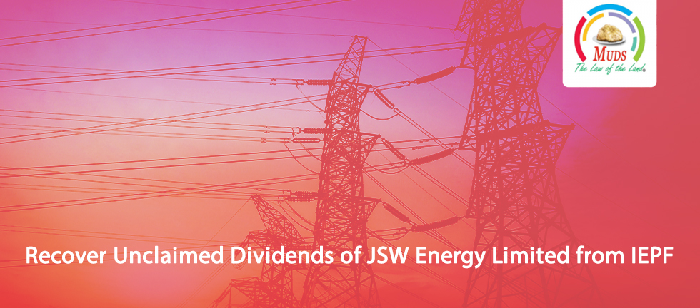 Recover Unclaimed Dividends of JSW Energy Limited from IEPF
